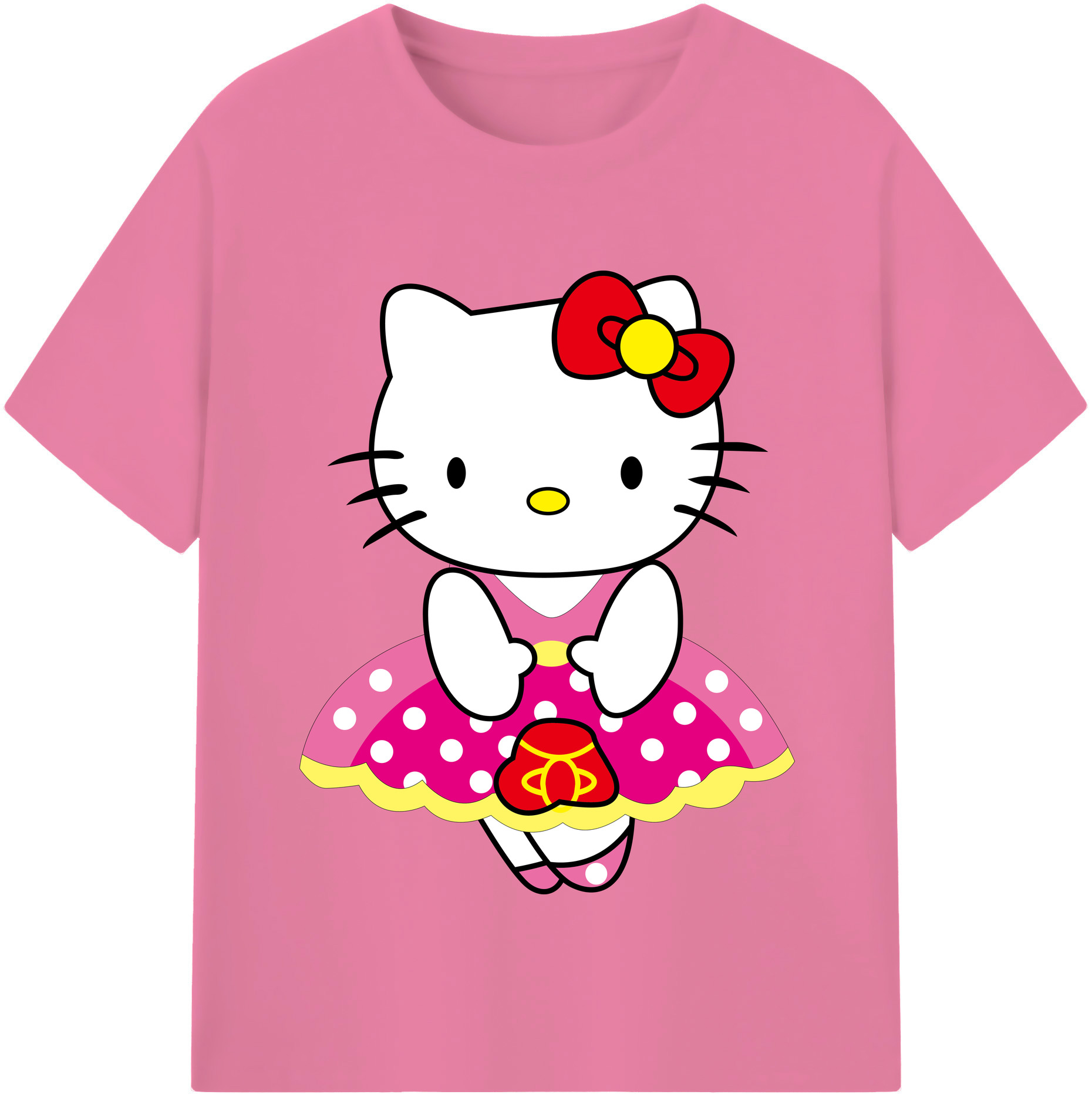 （画像用） Hello Kitty ハローキティ 綿100％半袖Tシャツ（フロントプリント）
